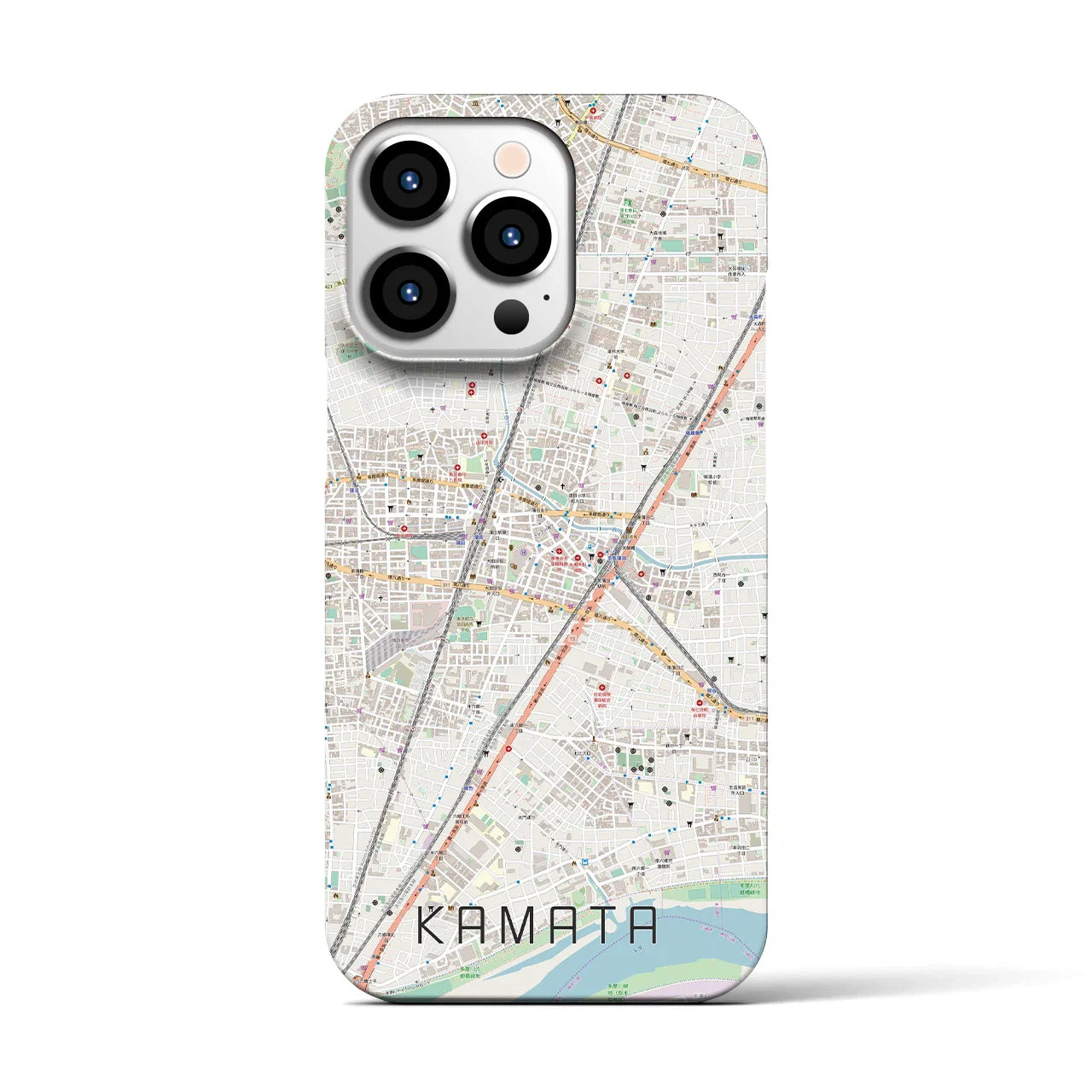 【蒲田(東京都)】地図柄iPhoneケース(バックカバータイプ)