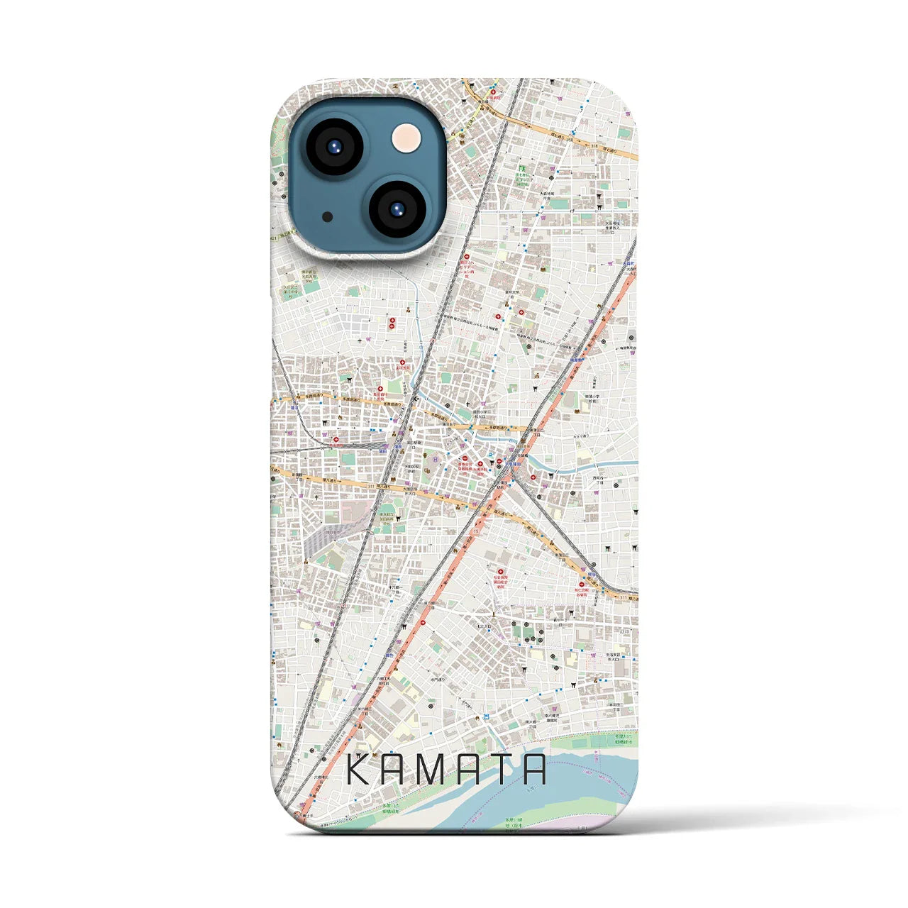 【蒲田(東京都)】地図柄iPhoneケース(バックカバータイプ)