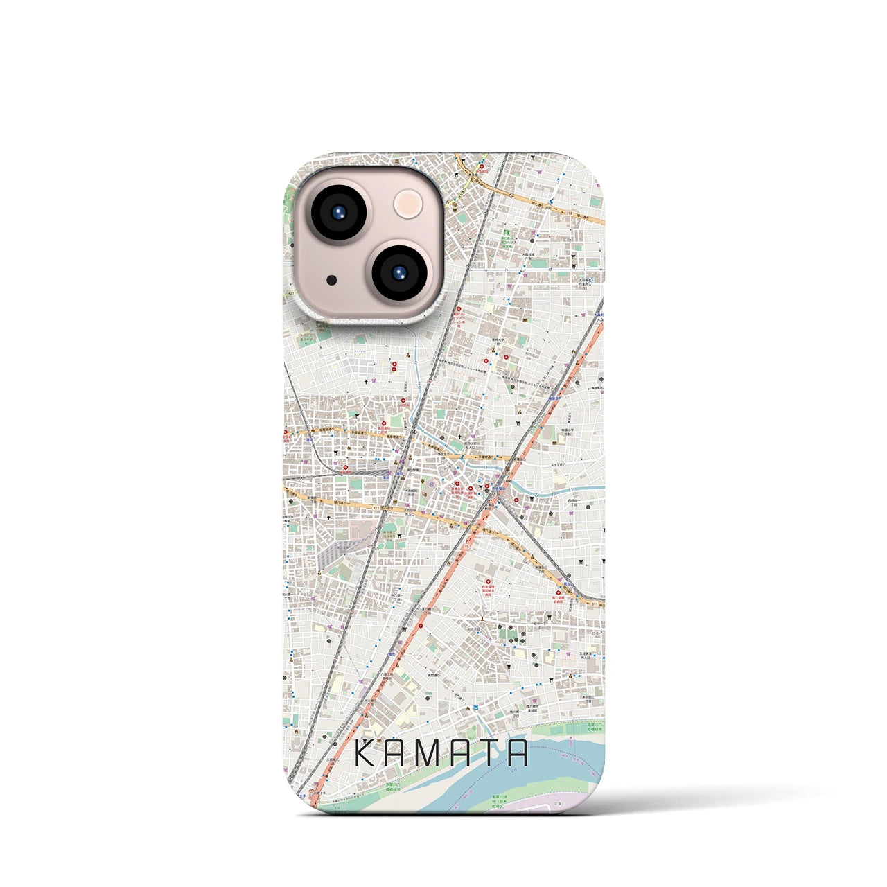 【蒲田(東京都)】地図柄iPhoneケース(バックカバータイプ)