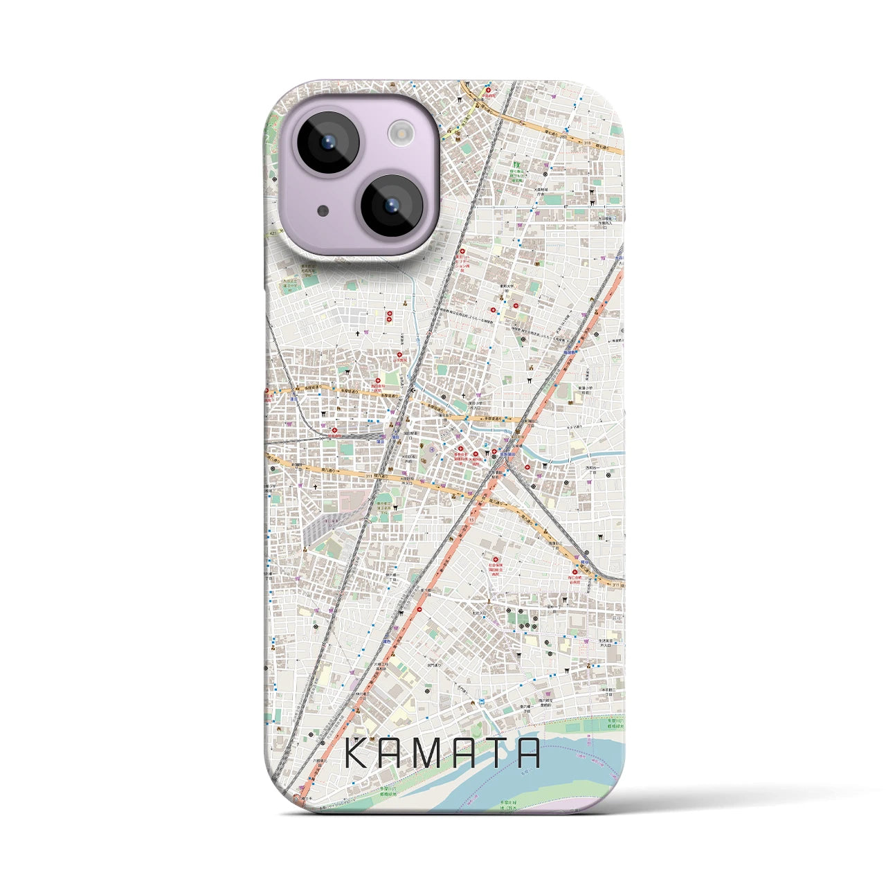 【蒲田(東京都)】地図柄iPhoneケース(バックカバータイプ)