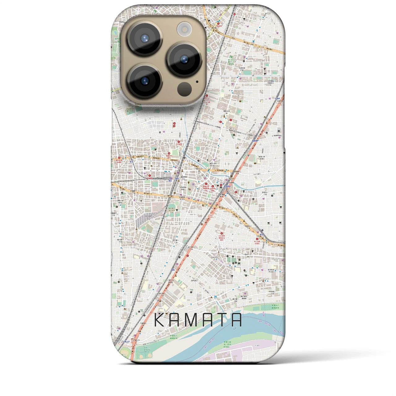 【蒲田(東京都)】地図柄iPhoneケース(バックカバータイプ)