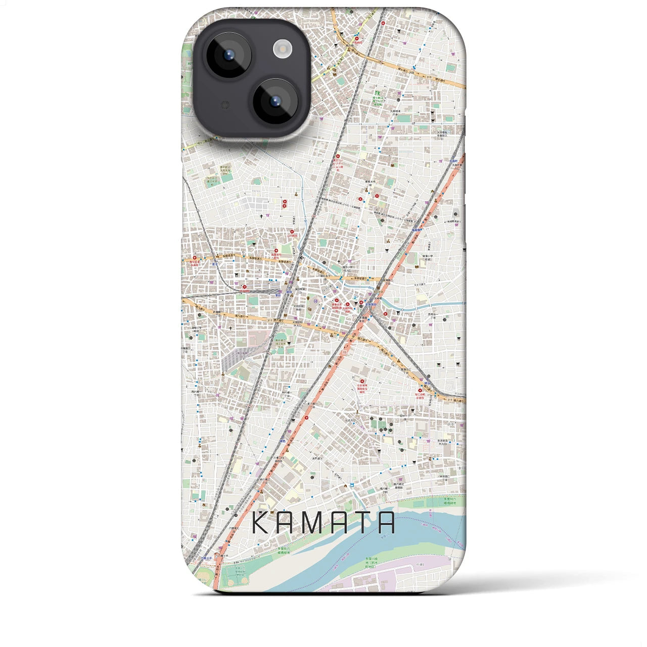【蒲田(東京都)】地図柄iPhoneケース(バックカバータイプ)