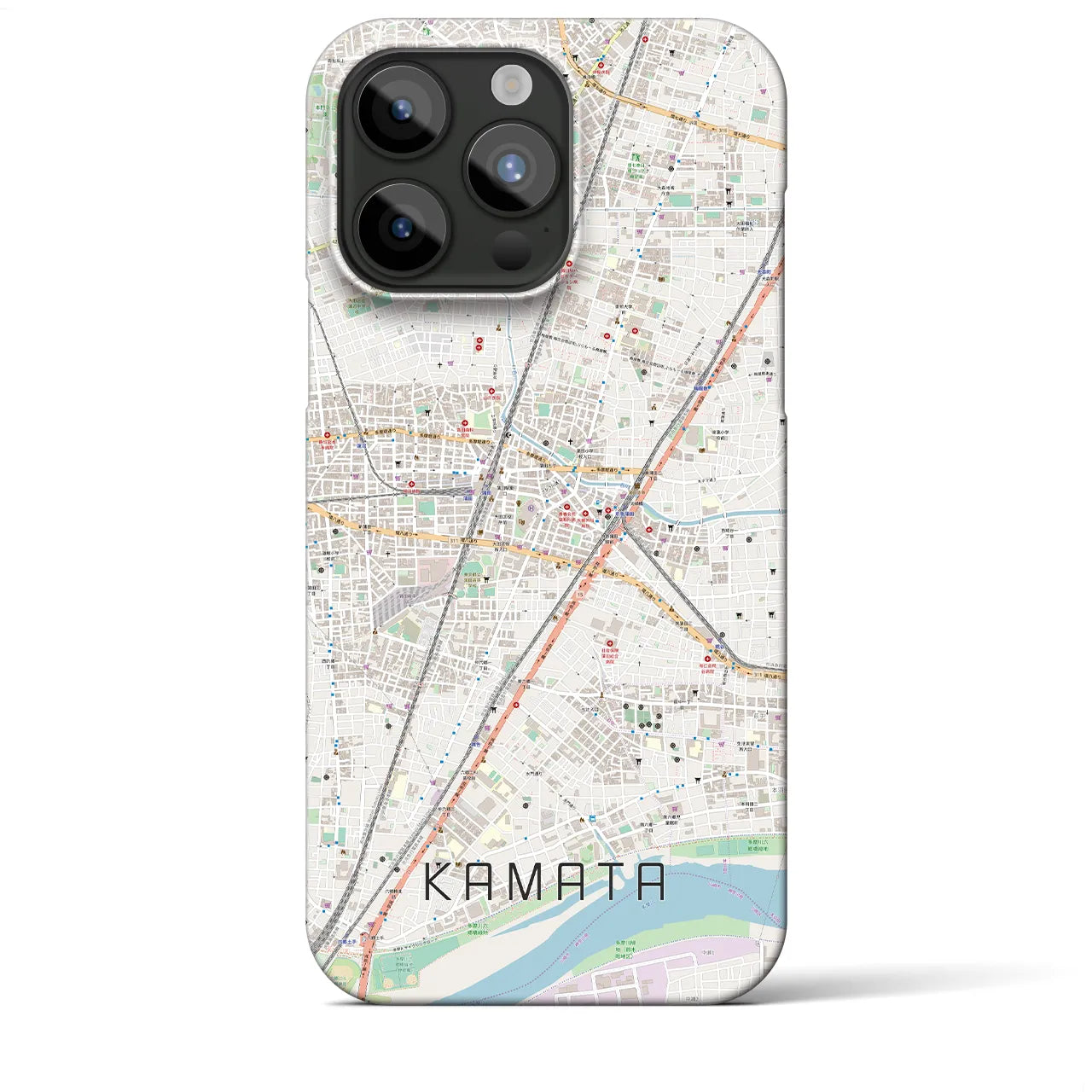 【蒲田(東京都)】地図柄iPhoneケース(バックカバータイプ)