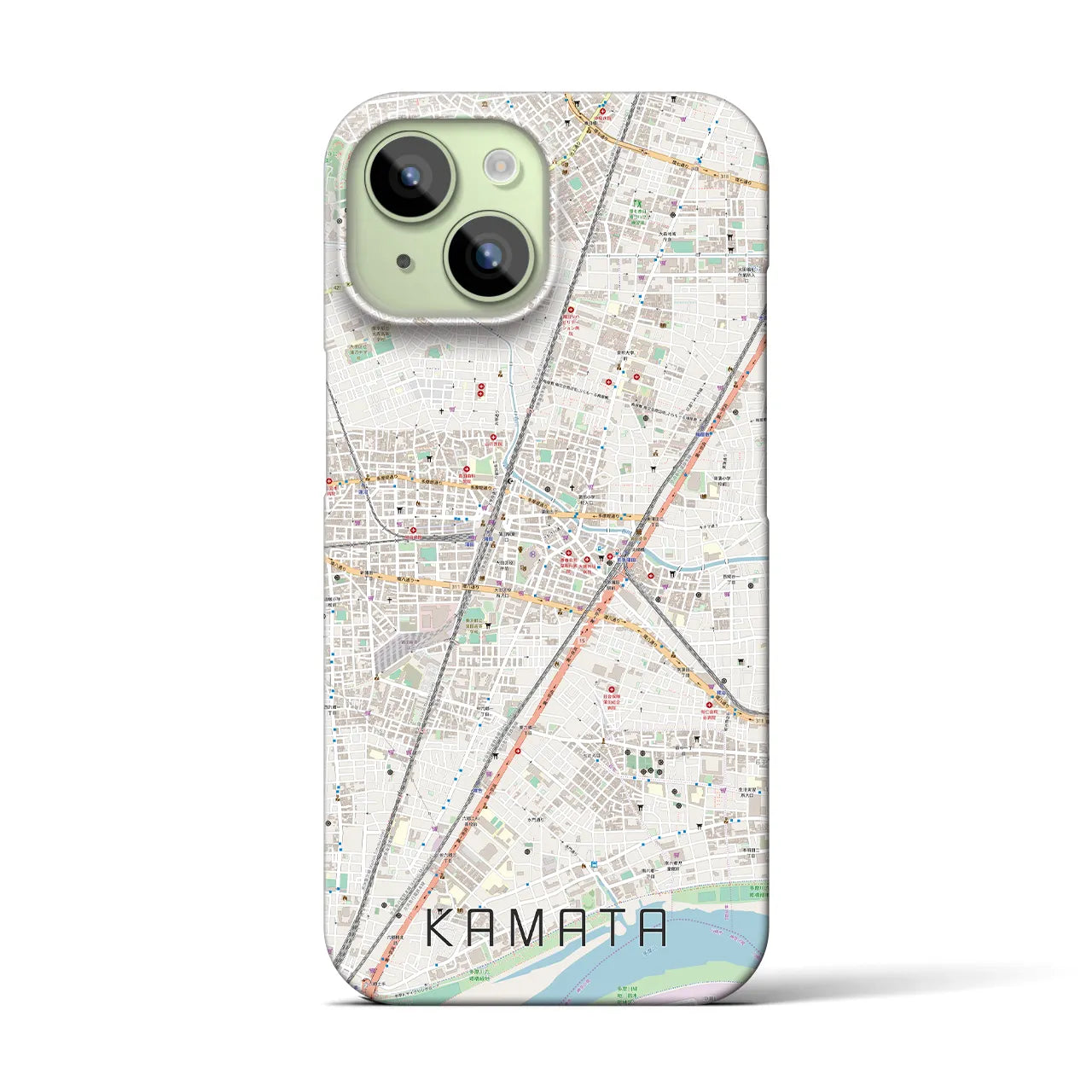 【蒲田(東京都)】地図柄iPhoneケース(バックカバータイプ)