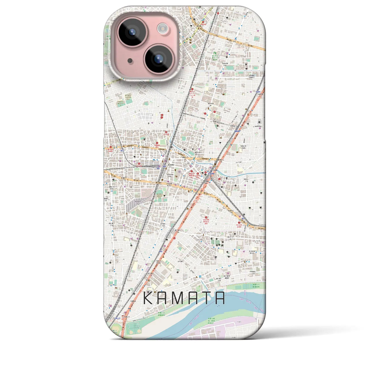 【蒲田(東京都)】地図柄iPhoneケース(バックカバータイプ)