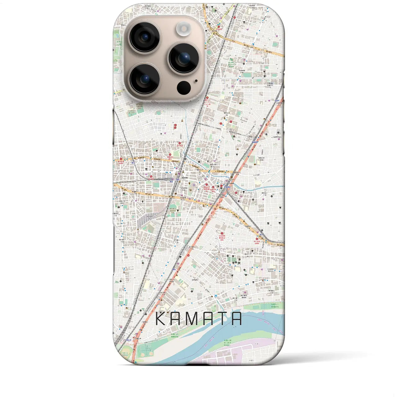 【蒲田(東京都)】地図柄iPhoneケース(バックカバータイプ)