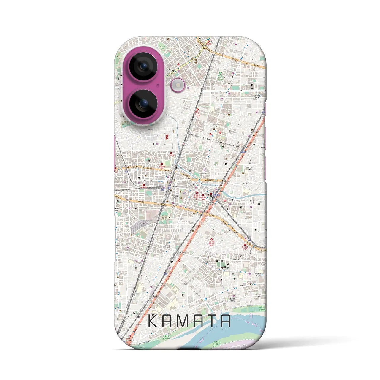 【蒲田(東京都)】地図柄iPhoneケース(バックカバータイプ)