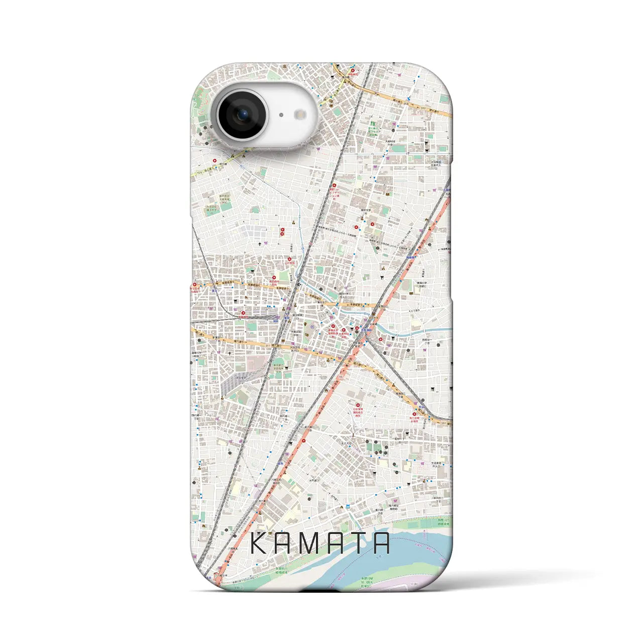 【蒲田(東京都)】地図柄iPhoneケース(バックカバータイプ)