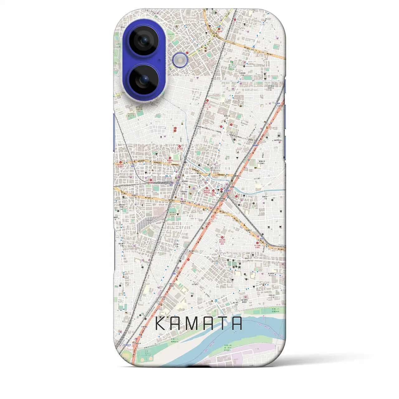 【蒲田(東京都)】地図柄iPhoneケース(バックカバータイプ)