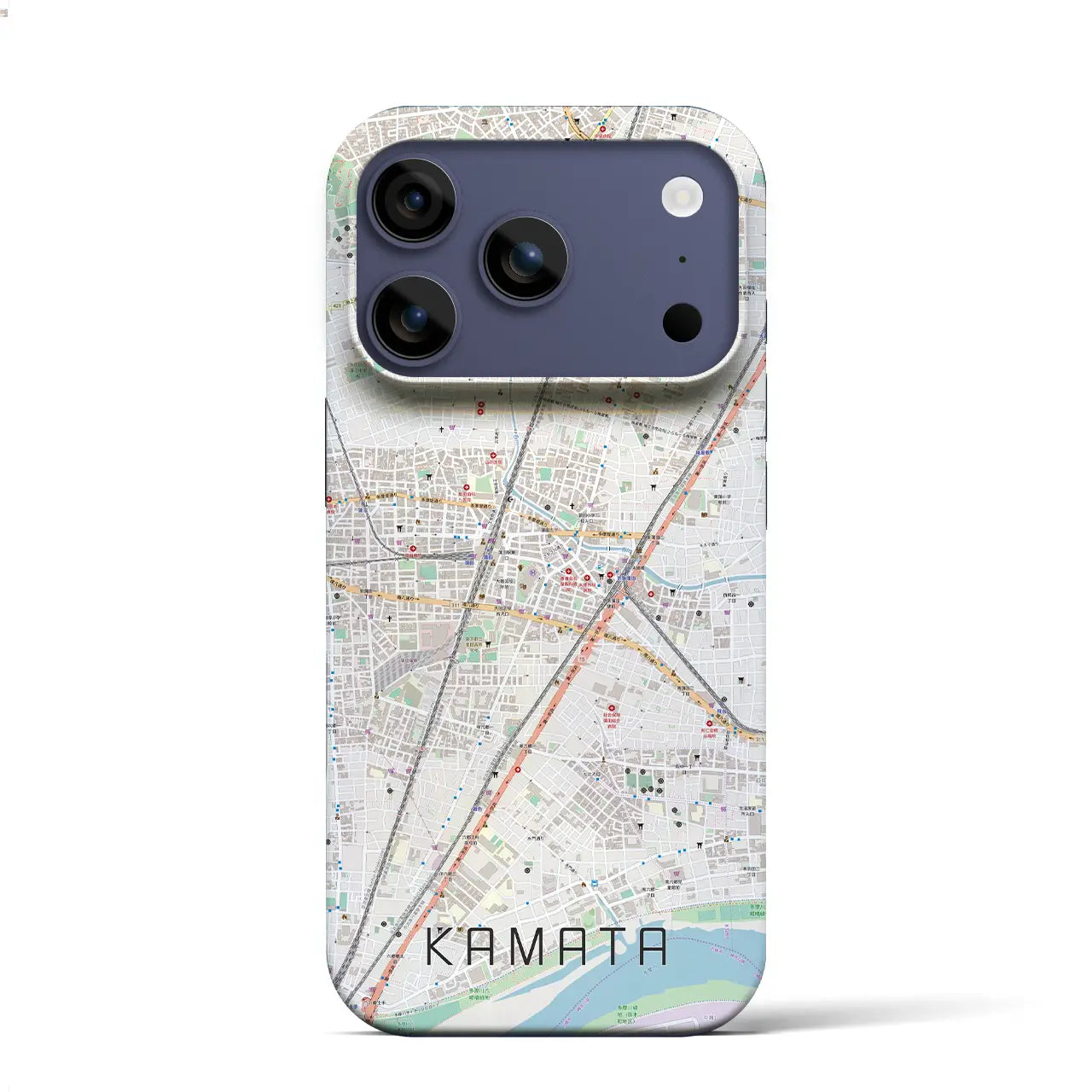 【蒲田(東京都)】地図柄iPhoneケース(バックカバータイプ)