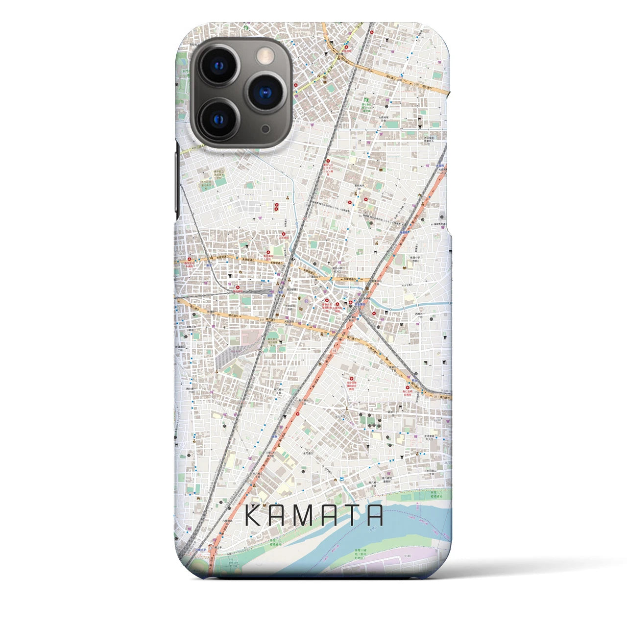 【蒲田(東京都)】地図柄iPhoneケース(バックカバータイプ)