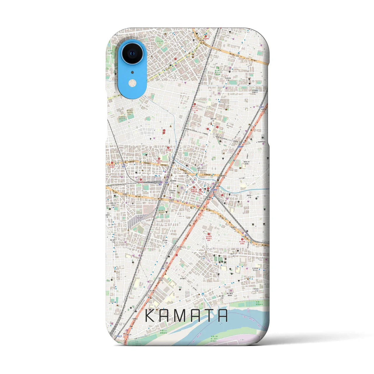 【蒲田(東京都)】地図柄iPhoneケース(バックカバータイプ)