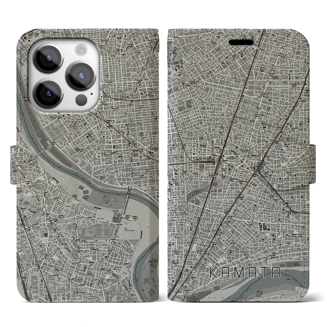 【蒲田(東京都)】地図柄iPhoneケース(手帳タイプ)