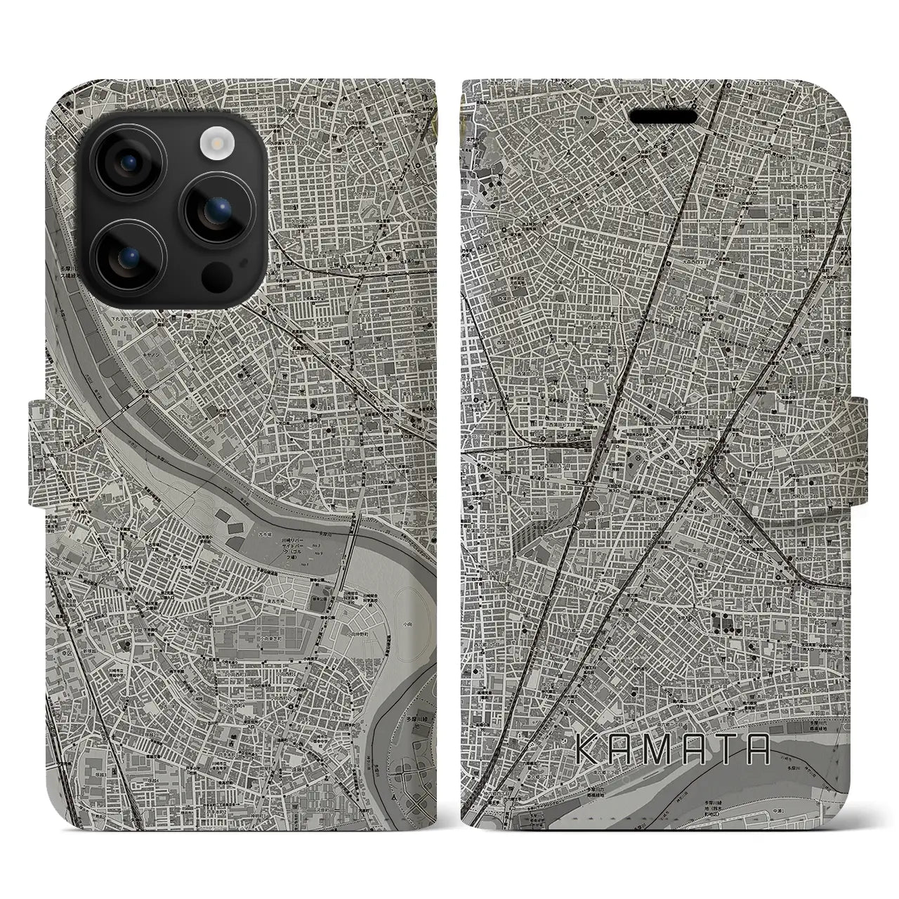 【蒲田(東京都)】地図柄iPhoneケース(手帳タイプ)