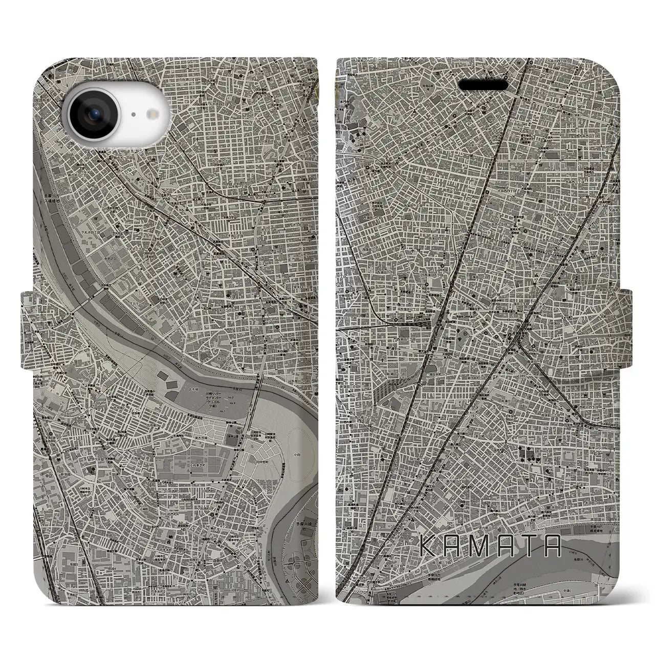 【蒲田(東京都)】地図柄iPhoneケース(手帳タイプ)
