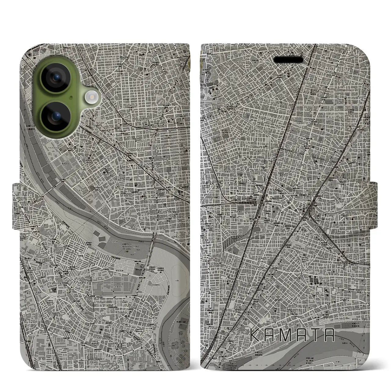 【蒲田(東京都)】地図柄iPhoneケース(手帳タイプ)