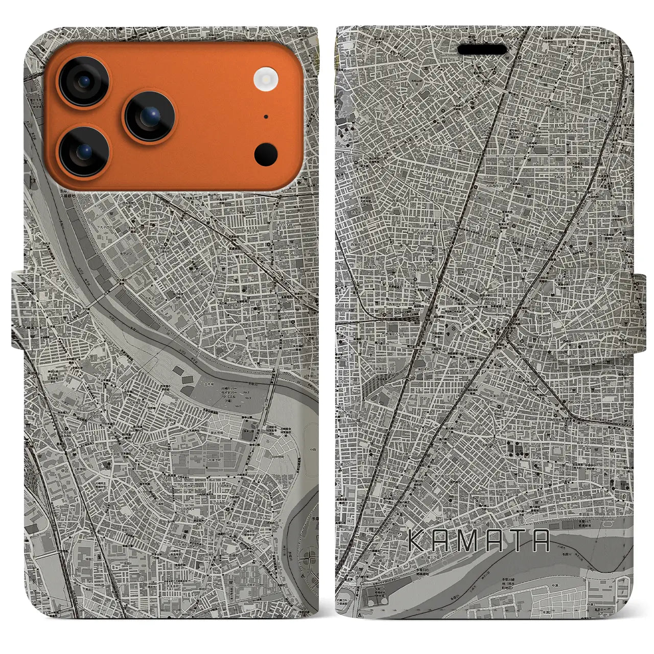 【蒲田(東京都)】地図柄iPhoneケース(手帳タイプ)