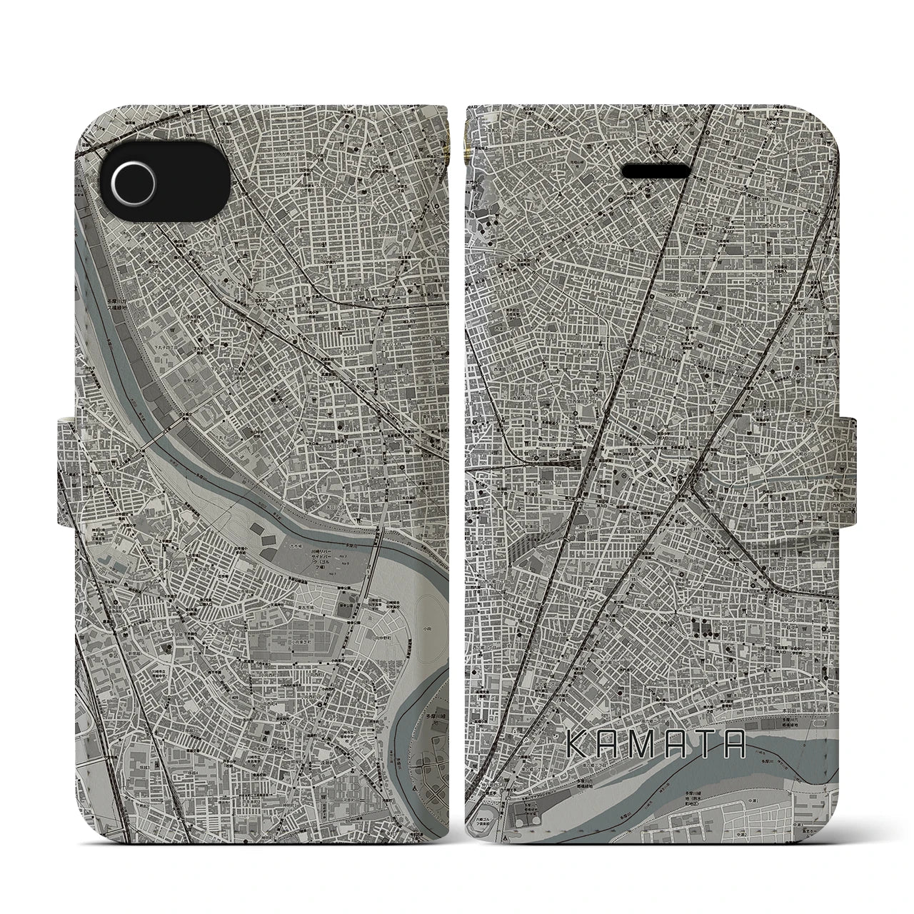【蒲田(東京都)】地図柄iPhoneケース(手帳タイプ)