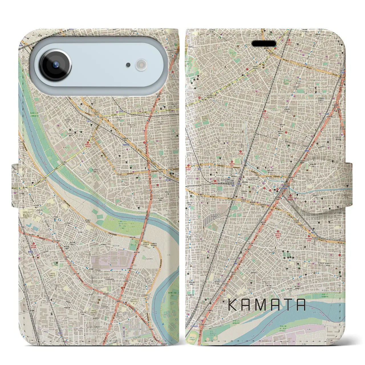 【蒲田(東京都)】地図柄iPhoneケース(手帳タイプ)