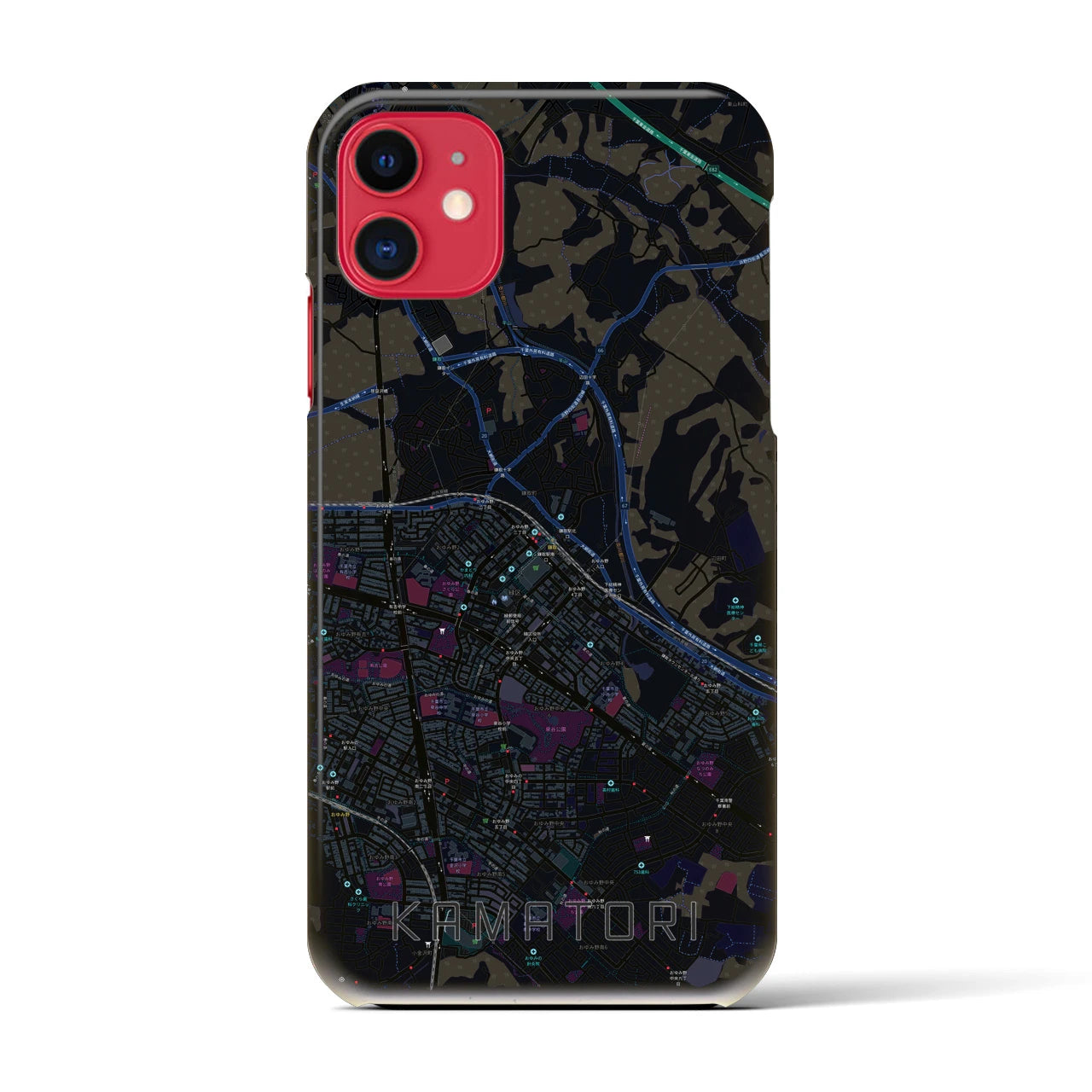 【鎌取(千葉県)】地図柄iPhoneケース(バックカバータイプ)