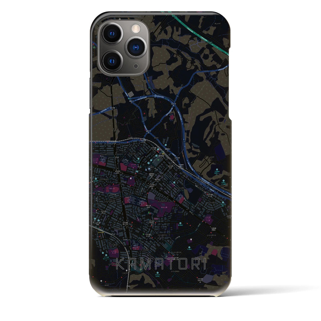 【鎌取(千葉県)】地図柄iPhoneケース(バックカバータイプ)