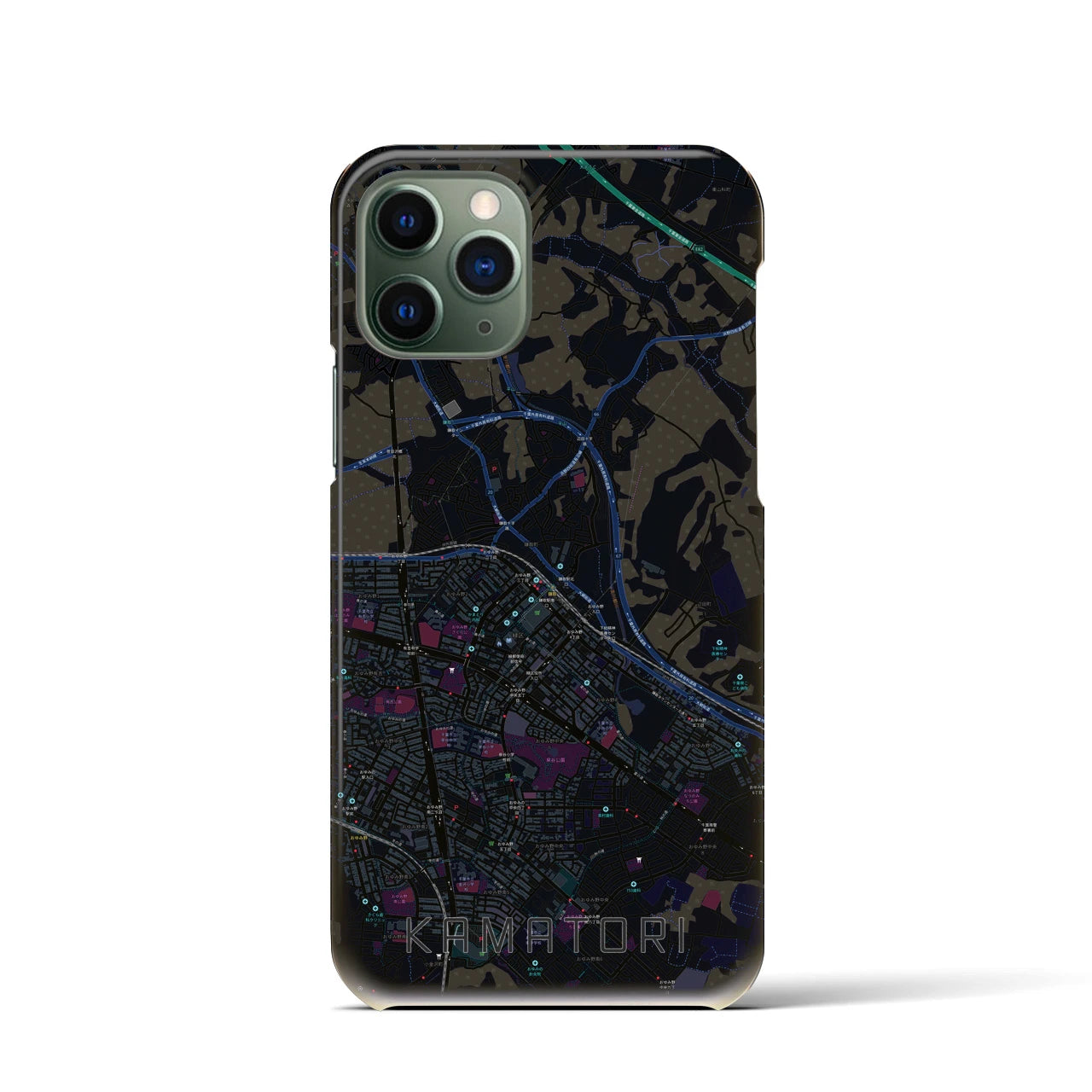 【鎌取(千葉県)】地図柄iPhoneケース(バックカバータイプ)