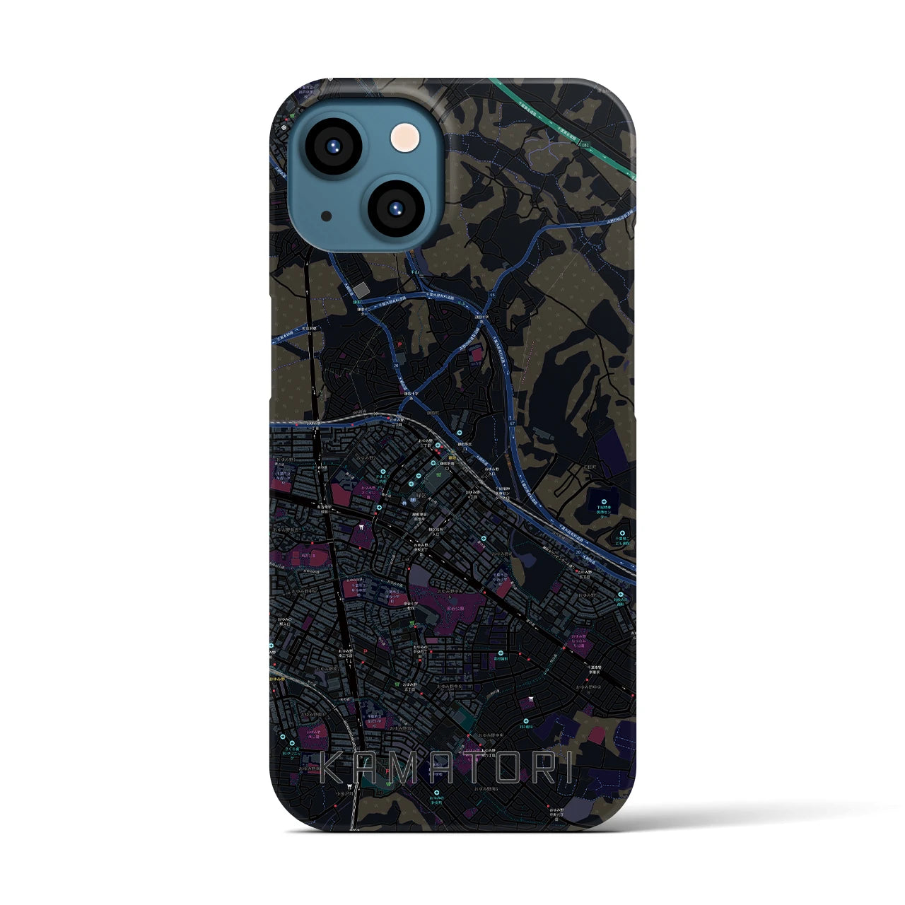 【鎌取(千葉県)】地図柄iPhoneケース(バックカバータイプ)