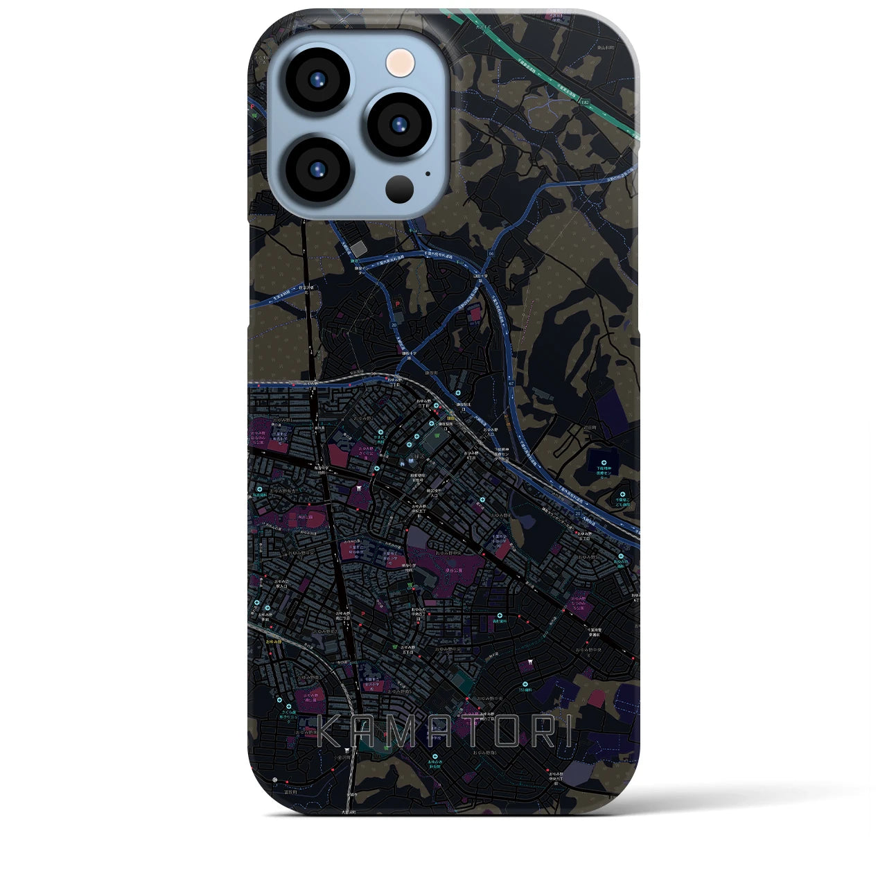【鎌取(千葉県)】地図柄iPhoneケース(バックカバータイプ)