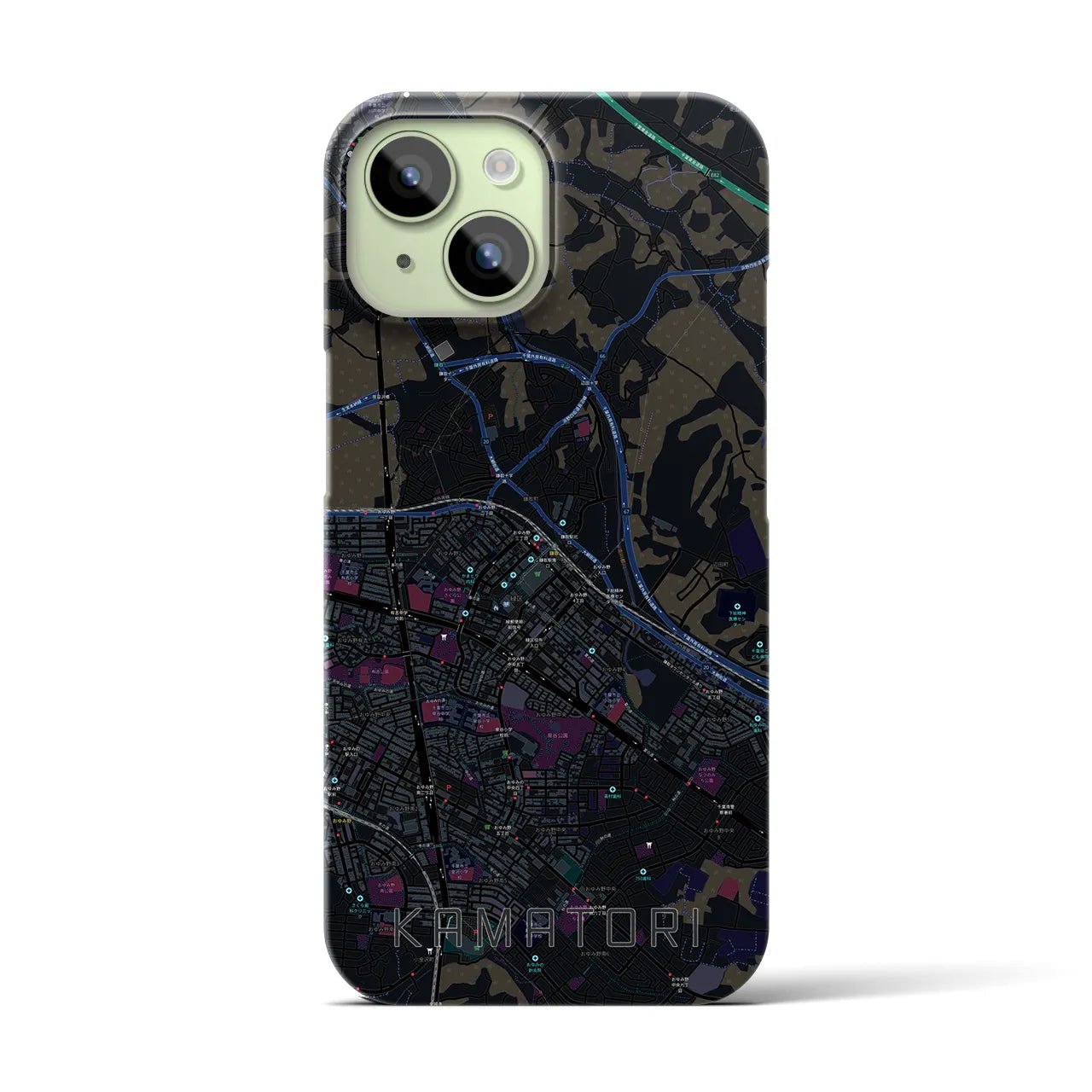 【鎌取(千葉県)】地図柄iPhoneケース(バックカバータイプ)