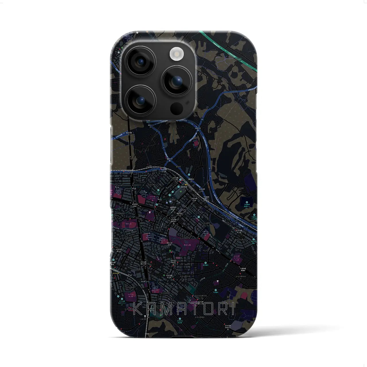 【鎌取(千葉県)】地図柄iPhoneケース(バックカバータイプ)