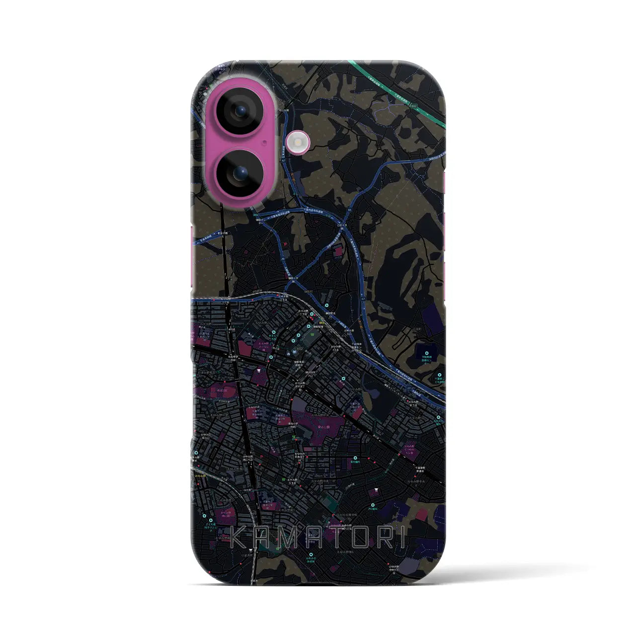【鎌取(千葉県)】地図柄iPhoneケース(バックカバータイプ)