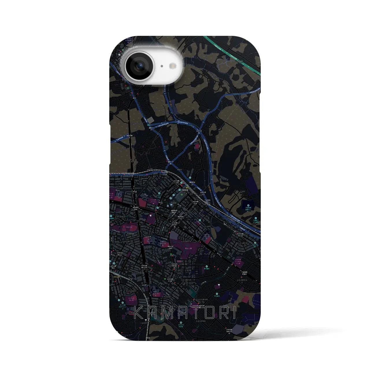 【鎌取(千葉県)】地図柄iPhoneケース(バックカバータイプ)