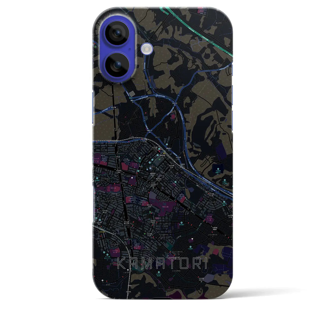 【鎌取(千葉県)】地図柄iPhoneケース(バックカバータイプ)
