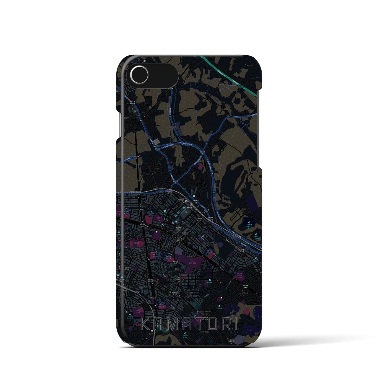 【鎌取(千葉県)】地図柄iPhoneケース(バックカバータイプ)