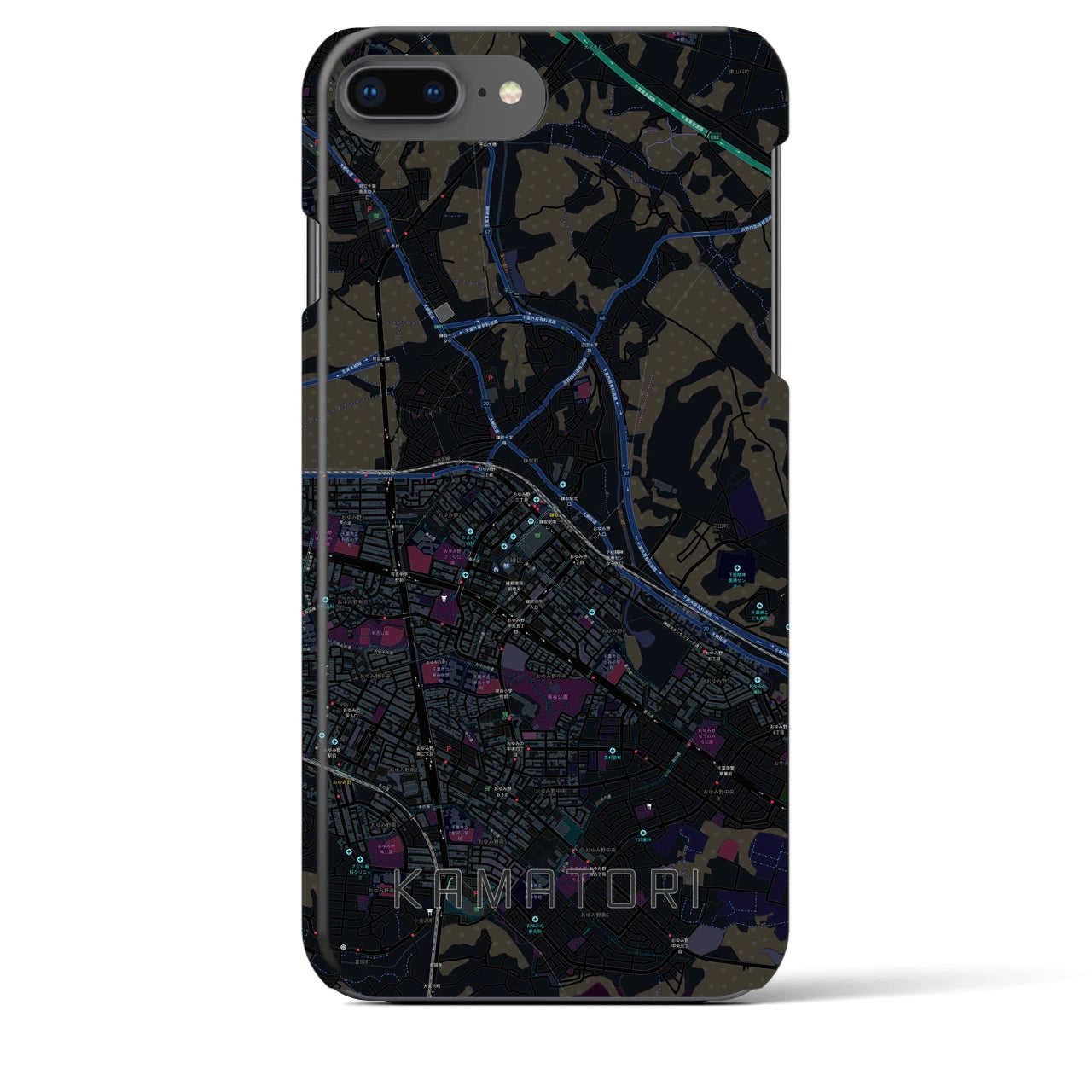 【鎌取(千葉県)】地図柄iPhoneケース(バックカバータイプ)