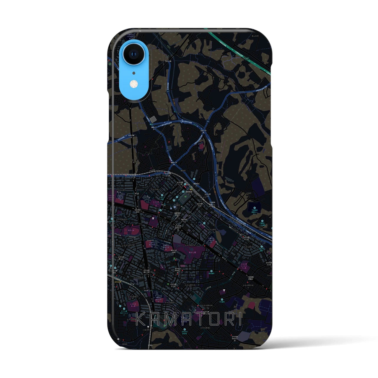 【鎌取(千葉県)】地図柄iPhoneケース(バックカバータイプ)