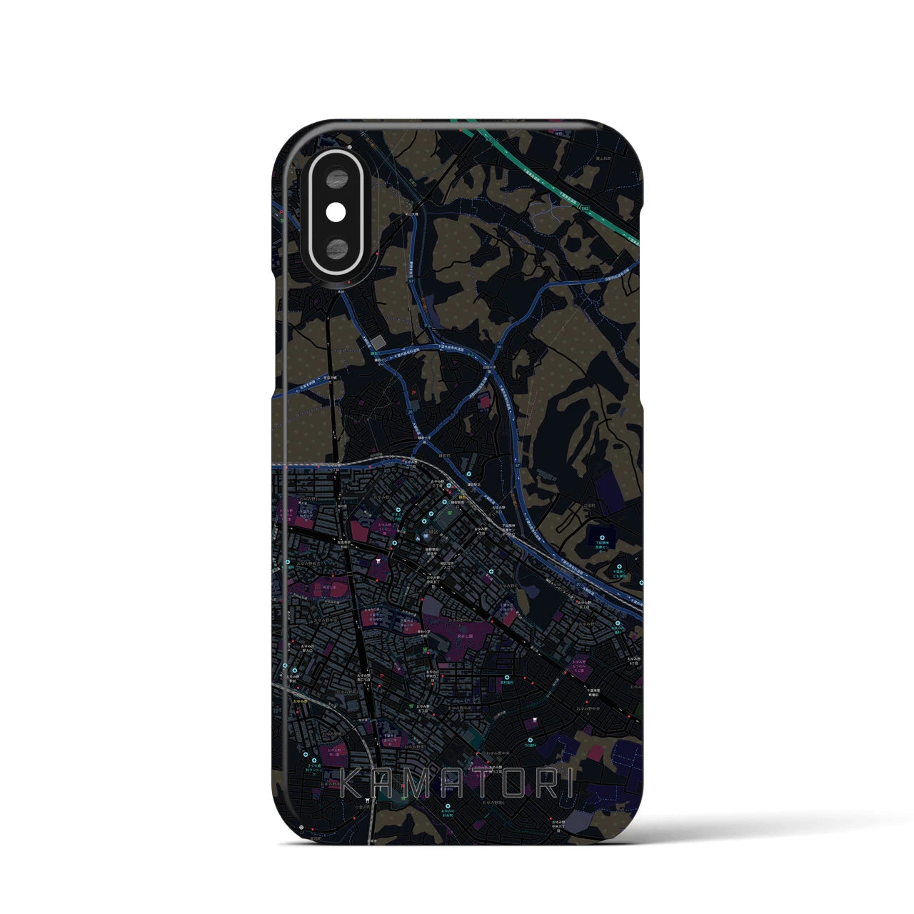 【鎌取(千葉県)】地図柄iPhoneケース(バックカバータイプ)