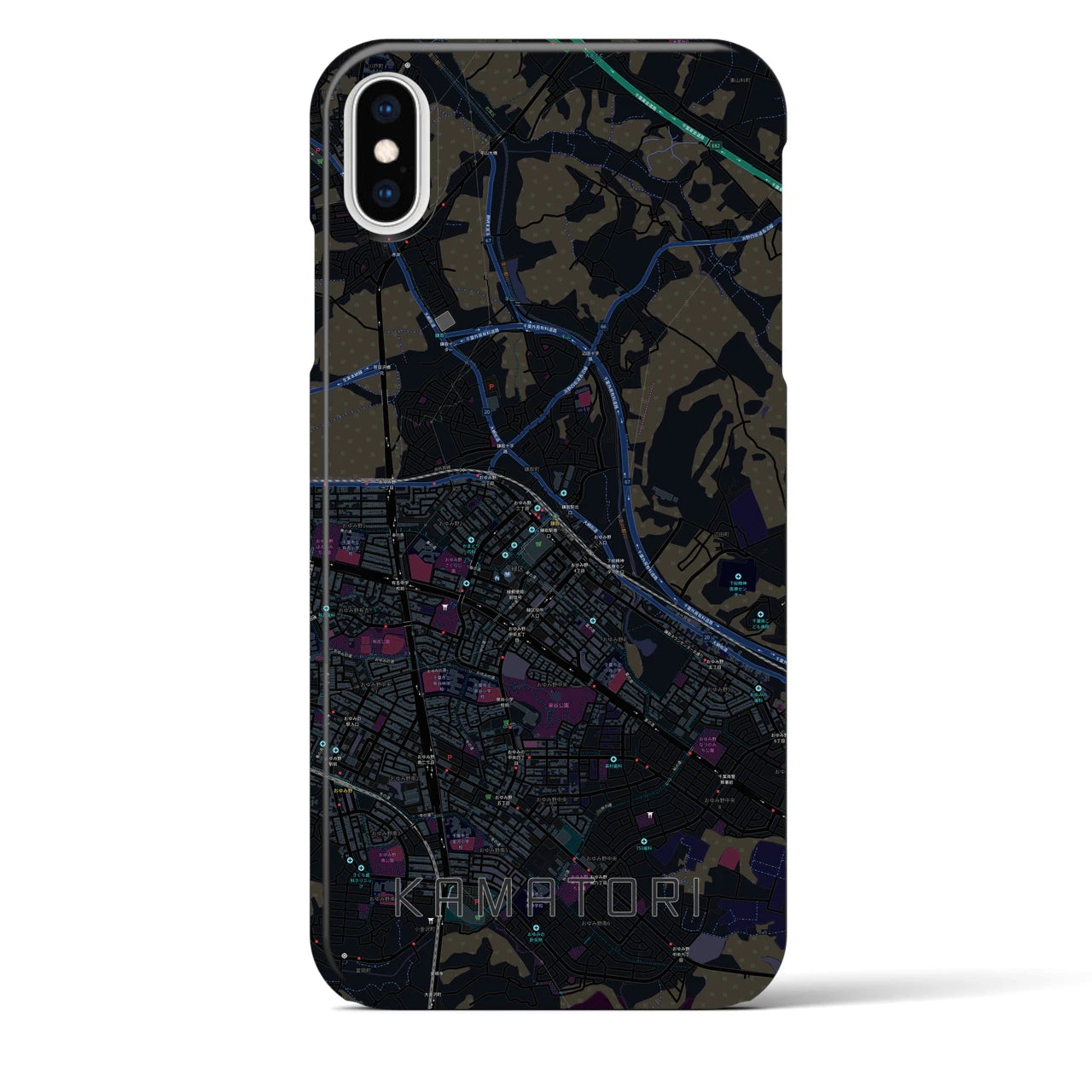 【鎌取(千葉県)】地図柄iPhoneケース(バックカバータイプ)