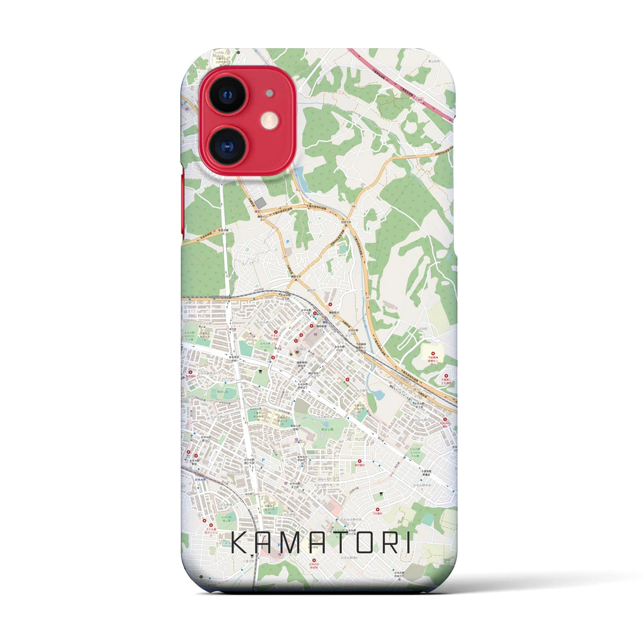 【鎌取(千葉県)】地図柄iPhoneケース(バックカバータイプ)