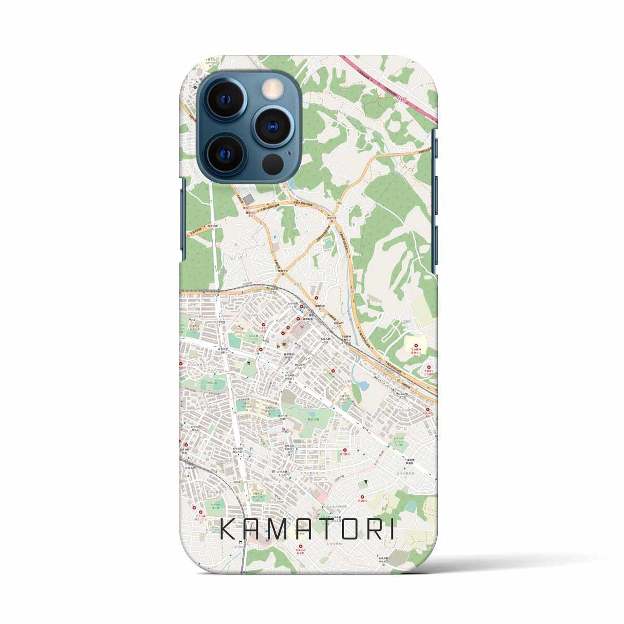 【鎌取(千葉県)】地図柄iPhoneケース(バックカバータイプ)