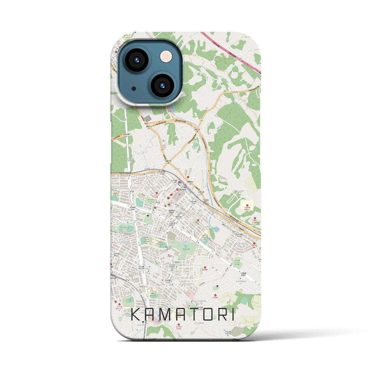 【鎌取(千葉県)】地図柄iPhoneケース(バックカバータイプ)