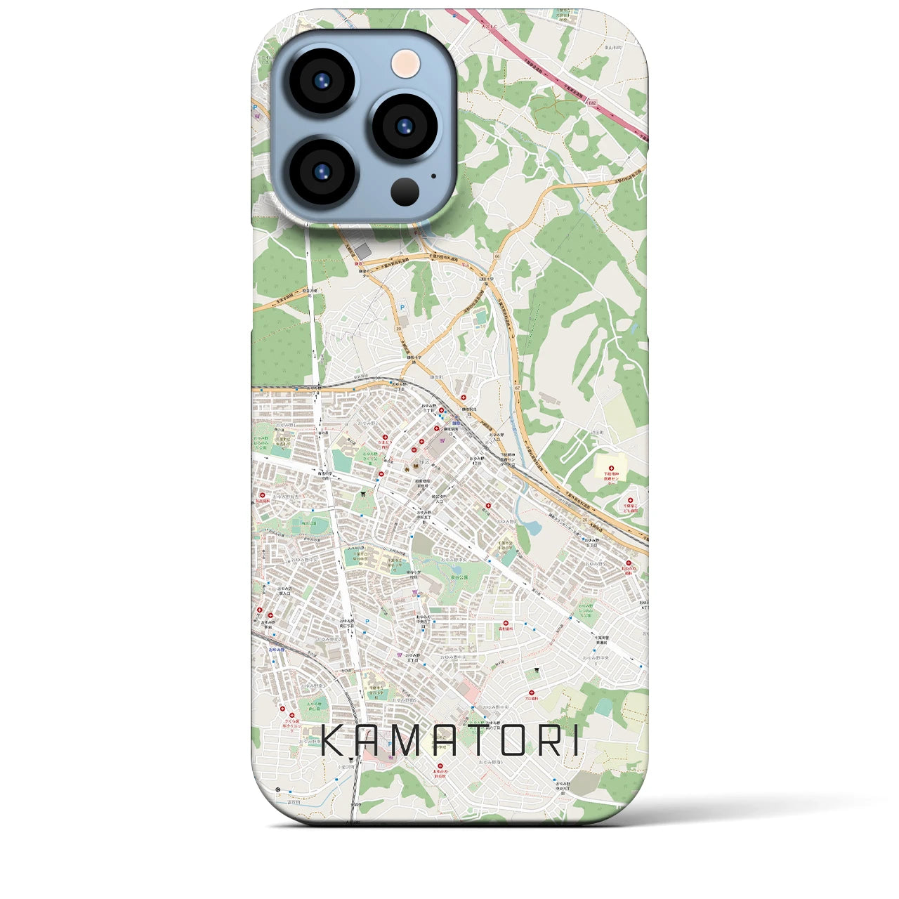 【鎌取(千葉県)】地図柄iPhoneケース(バックカバータイプ)