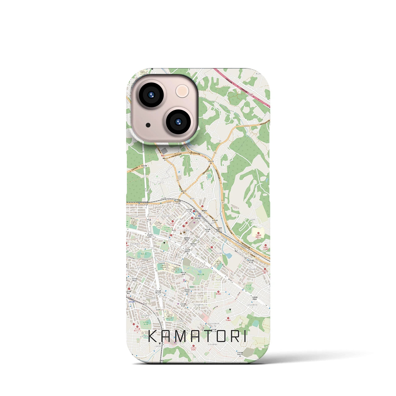 【鎌取(千葉県)】地図柄iPhoneケース(バックカバータイプ)