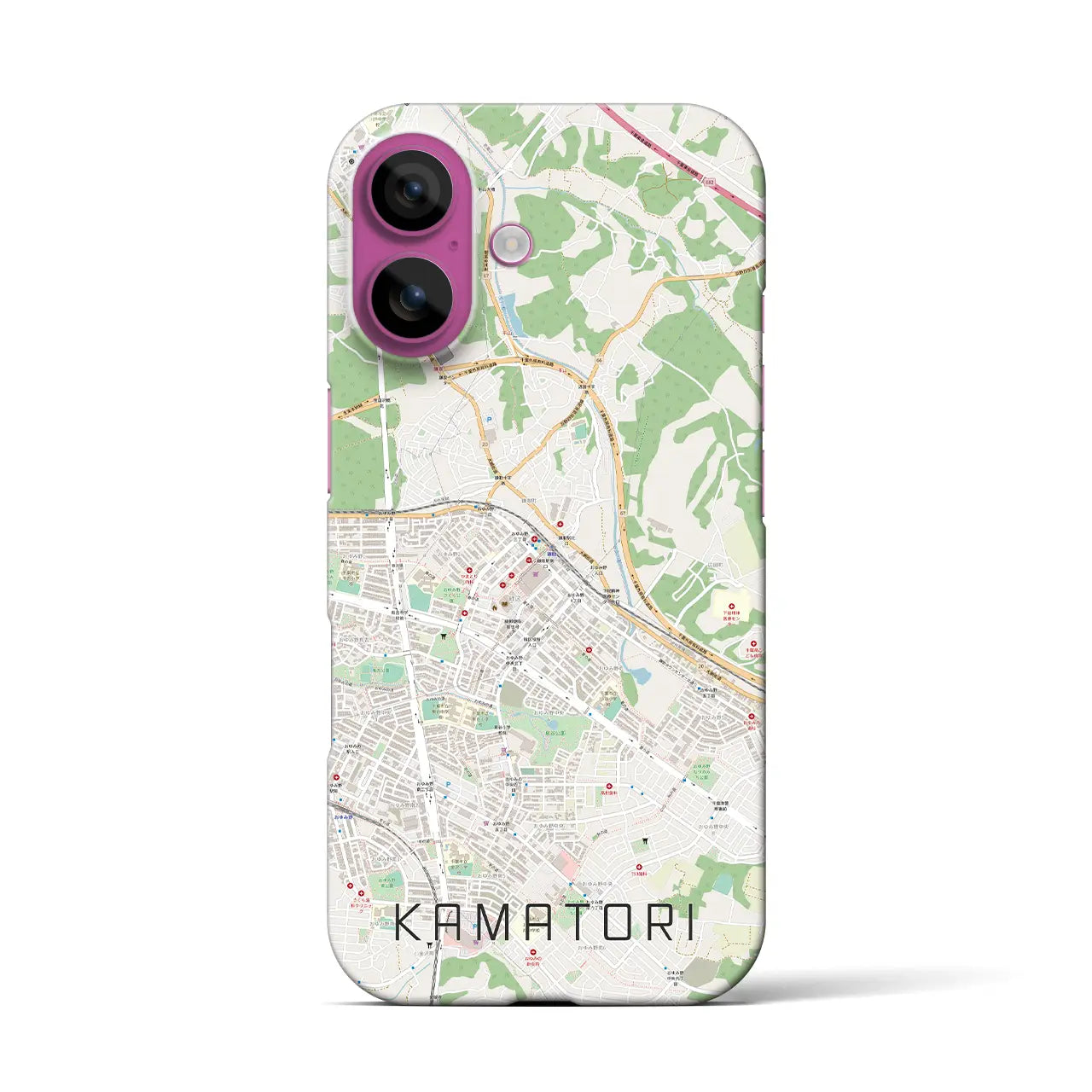 【鎌取(千葉県)】地図柄iPhoneケース(バックカバータイプ)