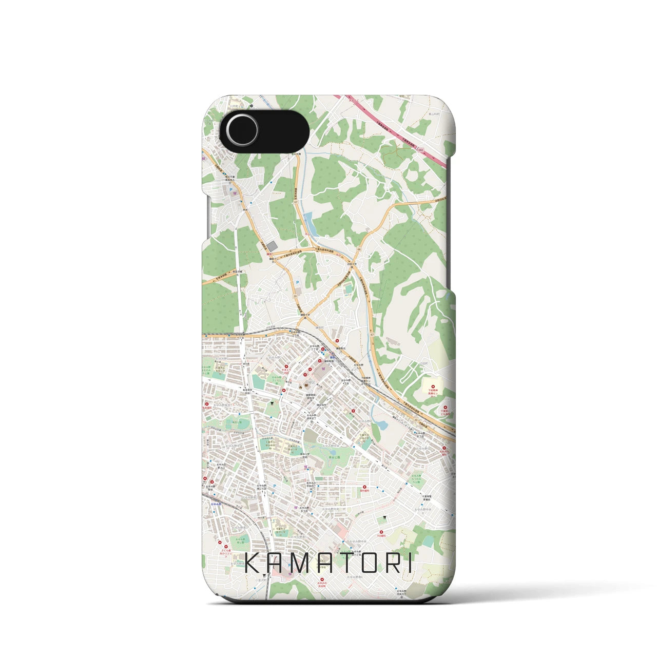 【鎌取(千葉県)】地図柄iPhoneケース(バックカバータイプ)