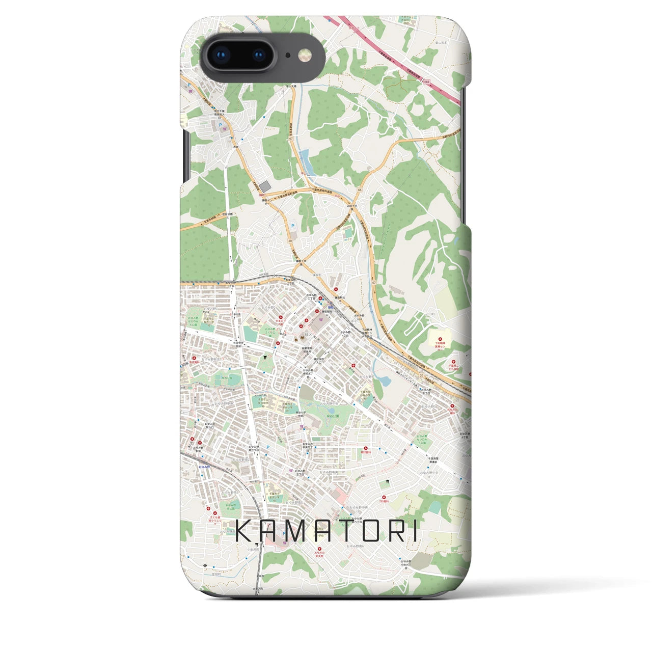 【鎌取(千葉県)】地図柄iPhoneケース(バックカバータイプ)