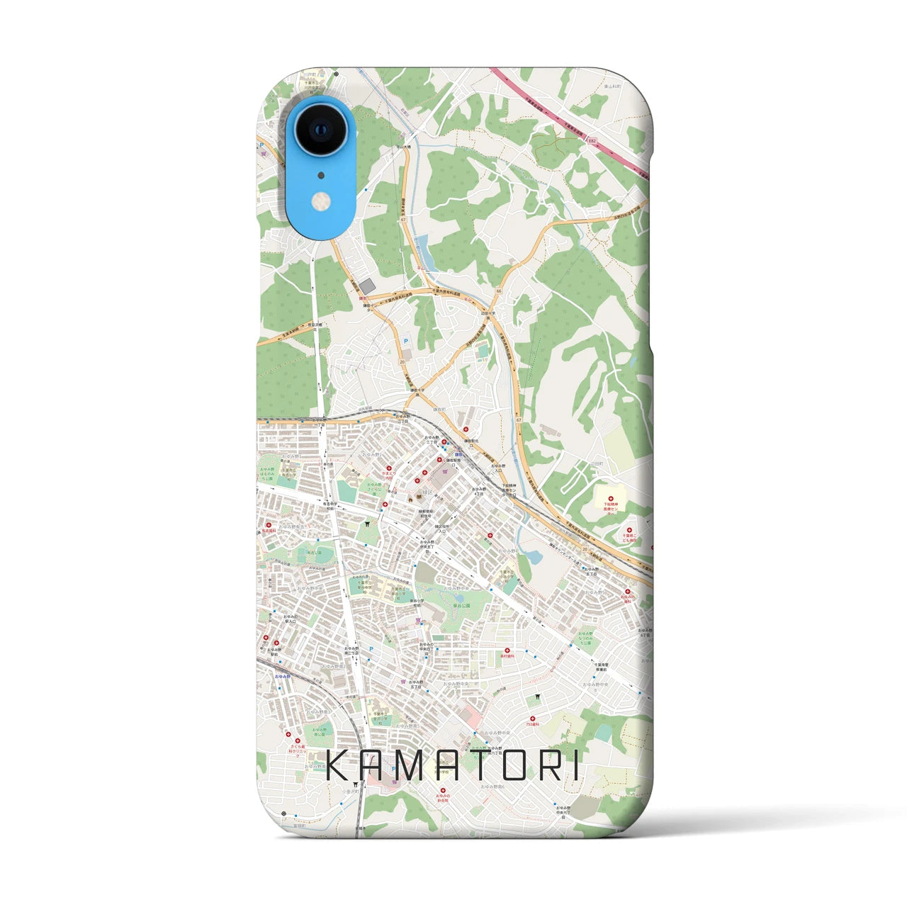【鎌取(千葉県)】地図柄iPhoneケース(バックカバータイプ)
