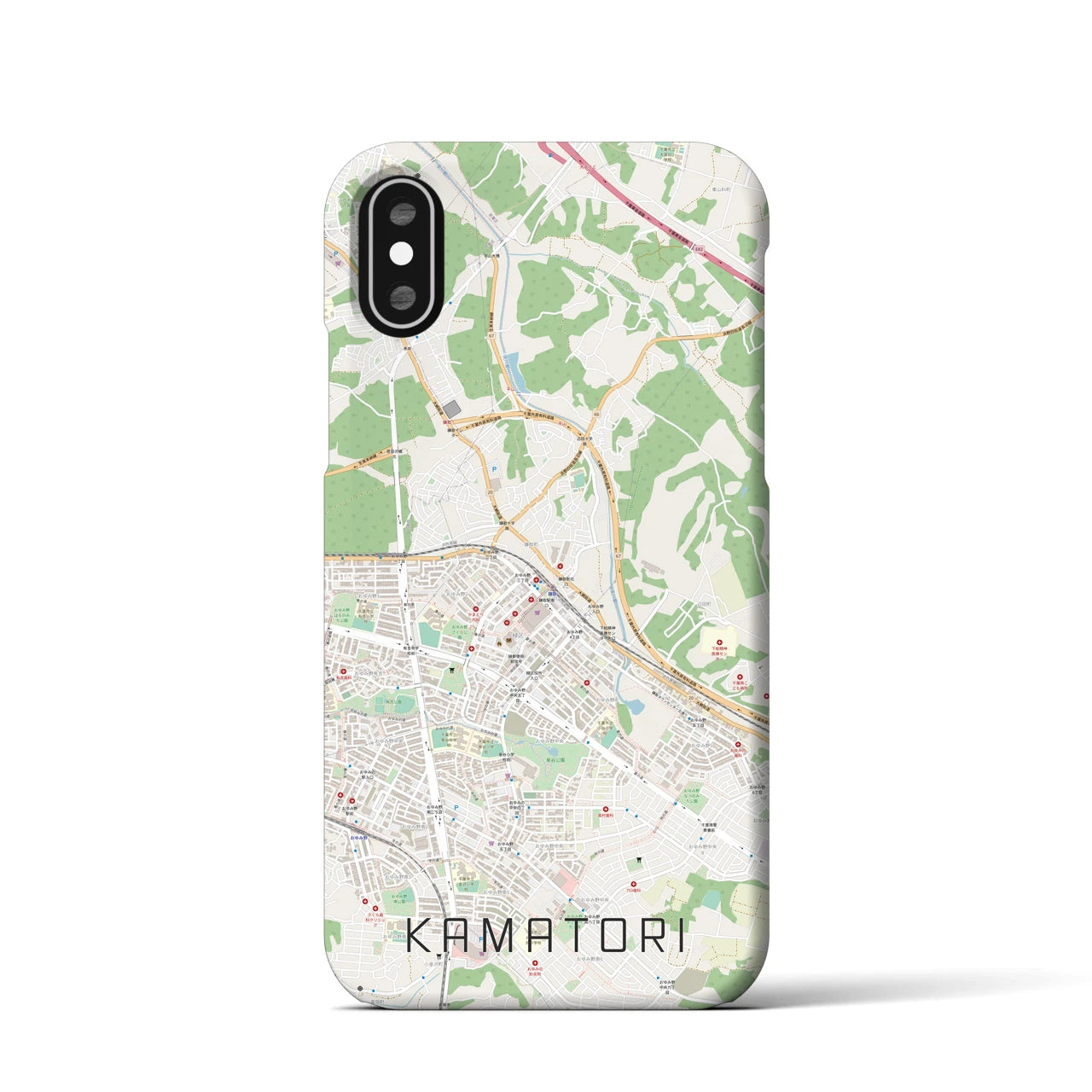 【鎌取(千葉県)】地図柄iPhoneケース(バックカバータイプ)