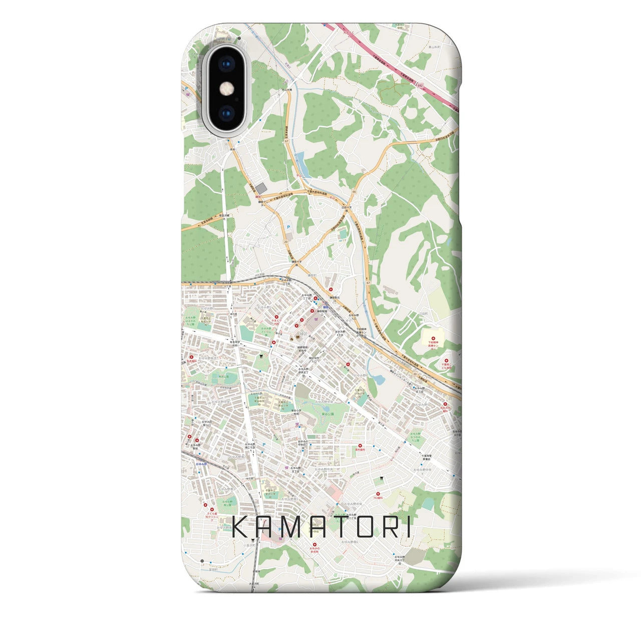 【鎌取(千葉県)】地図柄iPhoneケース(バックカバータイプ)