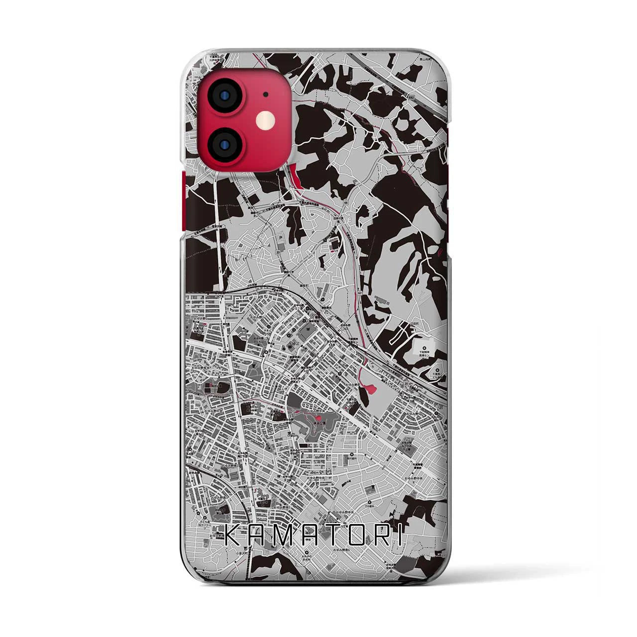 【鎌取(千葉県)】地図柄iPhoneケース(クリアタイプ)